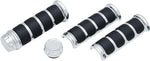 Kuryakyn Three Piece ISO Grips For 1" Bars For Harley Davidson FLDE 1750 2019 - Black/Chrome