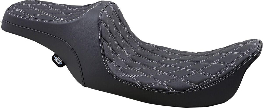 Drag Specialties Double Diamond Predator III Seat For Harley Davidson FLHR 1340 1997-1998 - Black Silver