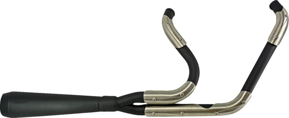 Trask 2 Into 1 Assault Exhaust System For Harley Davidson FLFBS 1868 2018-2024 - Black/Ceramic