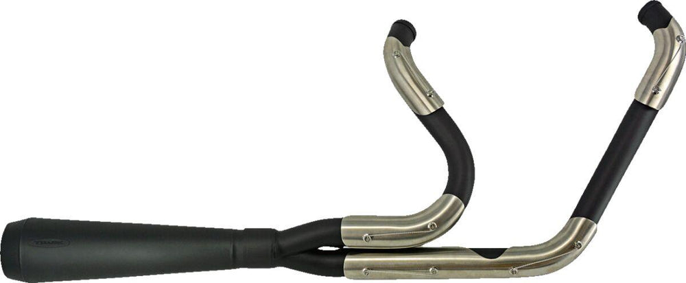 Trask 2 Into 1 Assault Exhaust System For Harley Davidson FLH 1868 2021 - Black/Ceramic/Mild Steel