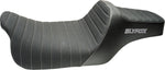 Slyfox High Noon Seat For Harley Davidson FLHR 1584 2008-2011 Silver Logo - Black/Silver