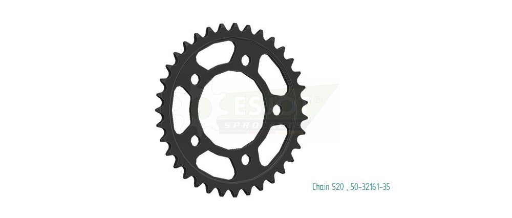 Esjot Standard 520 Sprocket For Honda GB 350S ABS 2025-2026 Rear Black 35T