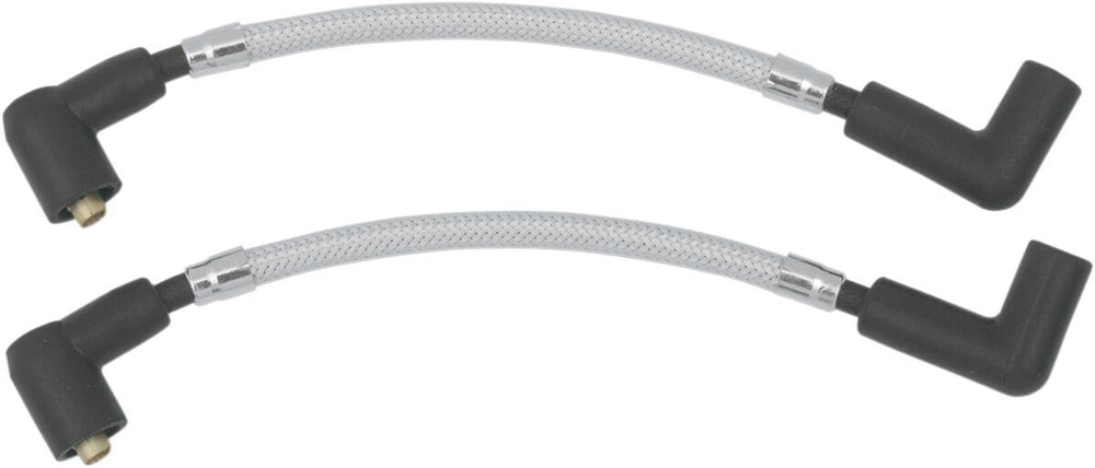 Magnum Shielding Braided Spark Plug Wires For Harley Davidson FXLR 1340 1987-1994 248 mm (9-3 4") - Chrome Silver
