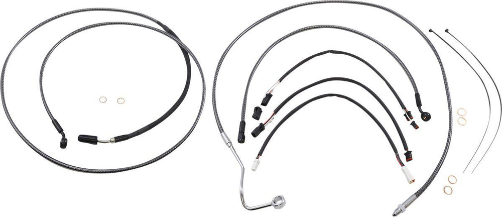 Magnum Shielding KarbonFibr Designer Handlebar Cable Install Kit For Harley Davidson FLHT 1750 2019-2020 30.5 - 35.5cm (12" - 14") - Carbon Fiber Silver