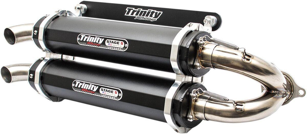Trinity Racing Stage 5 Dual Silencer For Polaris RZR XP 1000 Turbo 4X4 2016-2019 - Black