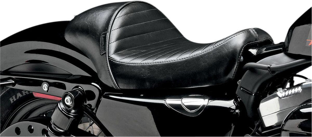 LE Pera Stubs Cafe Seat For Harley Davidson XL1200C 2004-2020 Pleated - Black