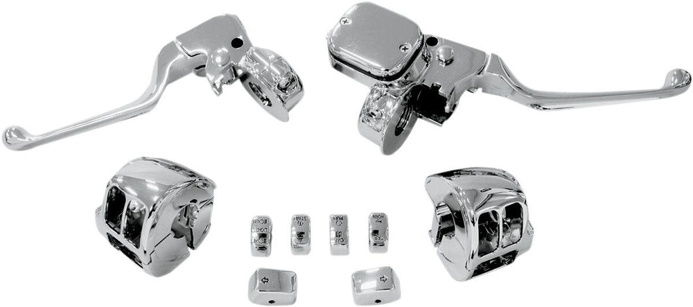 Drag Specialties Handlebar Control Kit with Mechanical Clutch For Harley Davidson FLD 1690 2012-2013 - Chrome