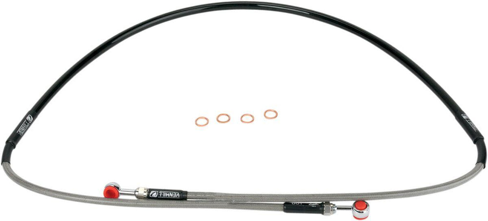 Moose Racing Stainless Steel Braided Brake Hose For Yamaha YZ80 2001 Front - Silver