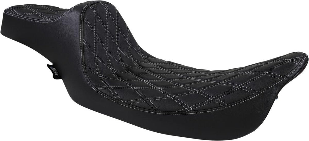Drag Specialties Extended Reach Predator III Double Diamond Seat For Harley Davidson FLHR 1340 1997-1998 - Black