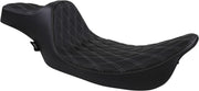 Drag Specialties Extended Reach Predator III Double Diamond Seat For Harley Davidson FLHR 1340 1997-1998 - Black