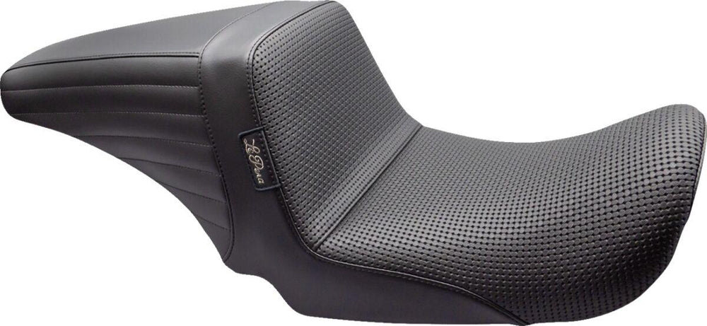 LE Pera Kickflip Up Front Seat For Harley Davidson FLD 1690 2012-2013 Basketweave - Black