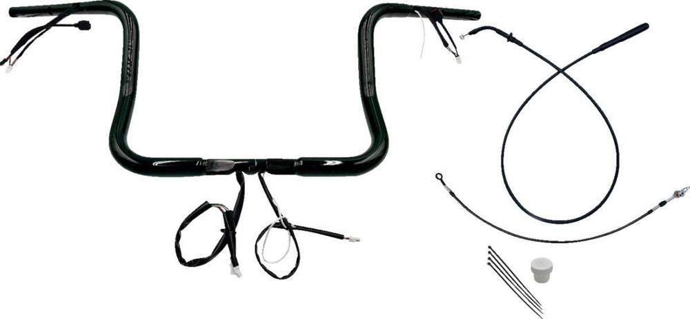 Fat Baggers Inc. 1-1 4" EZ Install Round Top Handlebar For Harley Davidson FLHX 1923 2024-2025 30.5 cm (12") - Black