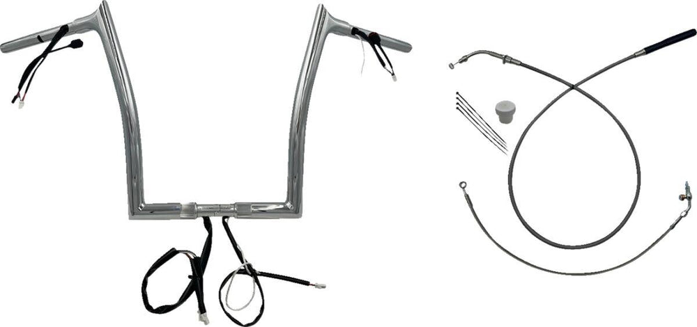 Fat Baggers Inc. 1-1 4" EZ Install Pointed Top Handlebar For Harley Davidson FLHX 1923 2024-2025 35.5 cm (14") - Chrome
