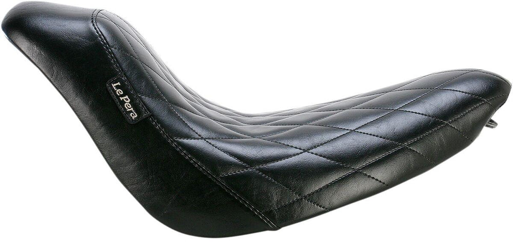 LE Pera Bare Bones Solo Seat For Harley Davidson FLSTF 1450 2006 Diamond Stitch - Black