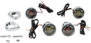 Drag Specialties Custom Deuce-Style Front & Rear LED Turn Signal Kit - Chrome/Smoke