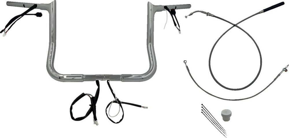 Fat Baggers Inc. 1-1 4" EZ Install Pointed Top Handlebar For Harley Davidson FLHX 1923 2024-2025 30.5 cm (12") - Chrome