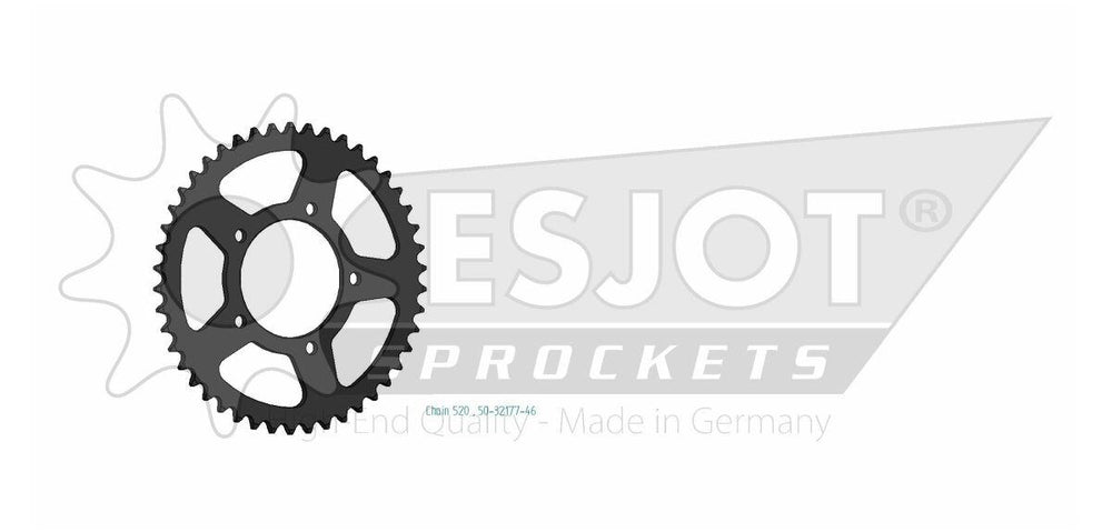 Esjot Standard 520 Sprocket For Zontes 125 G1 ABS 2021-2023 Rear Black 46T