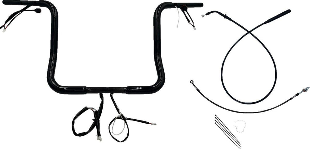 Fat Baggers Inc. 1-1 4" EZ Install Round Top Handlebar For Harley Davidson FLHX 1923 2024-2025 35.5 cm (14") - Black