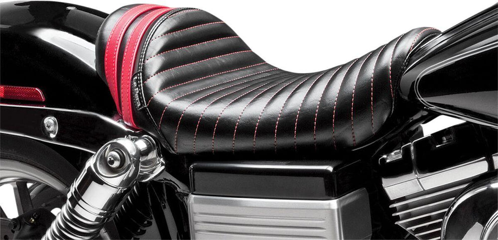 LE Pera Stubs Cafe Seat For Harley Davidson FLD 1690 2012-2013 Pleated - Black/Red