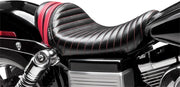 LE Pera Stubs Cafe Seat For Harley Davidson FLD 1690 2012-2013 Pleated - Black/Red