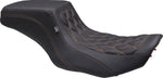 Mustang Double Diamond Squareback Seat For Harley Davidson FLHX 1923 2024-2026 - Black/Orange