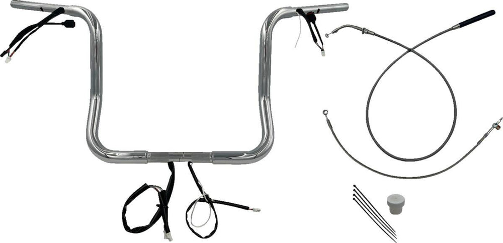 Fat Baggers Inc. 1-1 4" EZ Install Round Top Handlebar For Harley Davidson FLHX 1923 2024-2025 35.5 cm (14") - Chrome