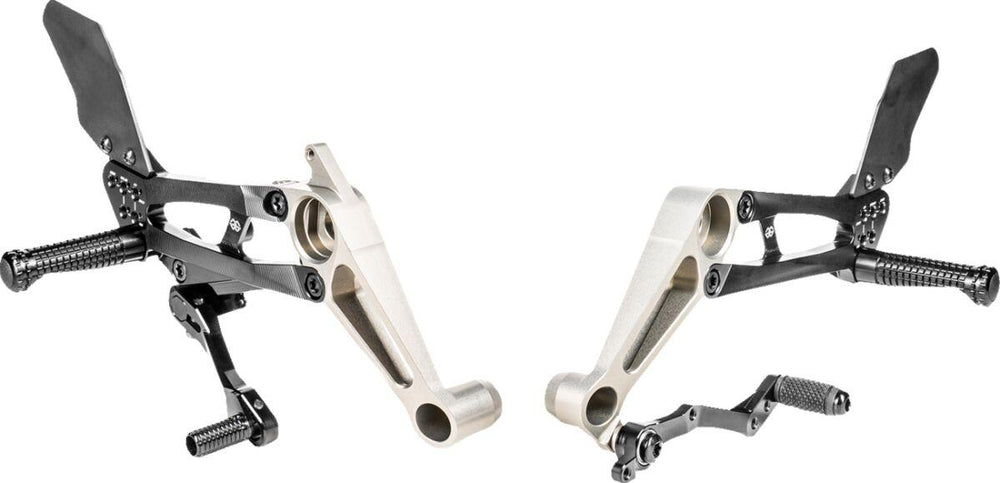 Gilles FXR Rearset For Aprilia RS 660 ABS 2021-2026 - Black/Silver