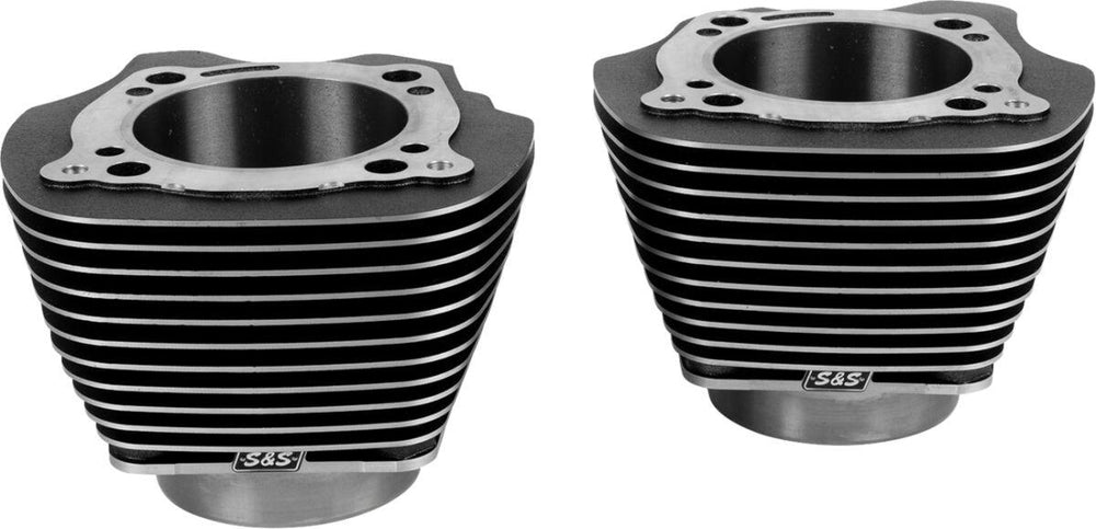S&S Cycle Cylinder Set For Harley Davidson FLHR 1750 Road King 107 2017 - Black Granite/Highlighted Fins
