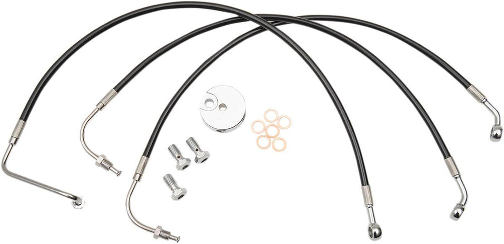 LA Choppers Braided Brake Hose Kit For Harley Davidson FLHR 1340 1996-1998 Front Standard - Black