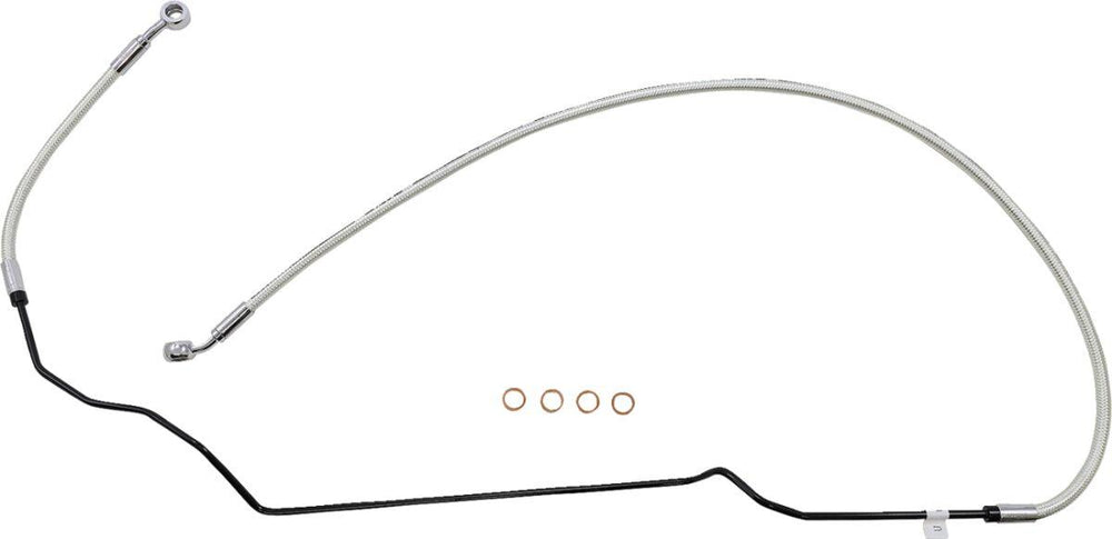 Magnum Shielding Braided Brake Hose For Indian Scout 60 2021-2022 +5.1 cm (2") Front Upper - Chrome Sterling ChromiteÂ® II