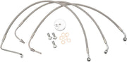 LA Choppers Stainless Steel Brake Hose Kit For Harley Davidson FLHR 1340 1996-1998 12" - 14" - Silver