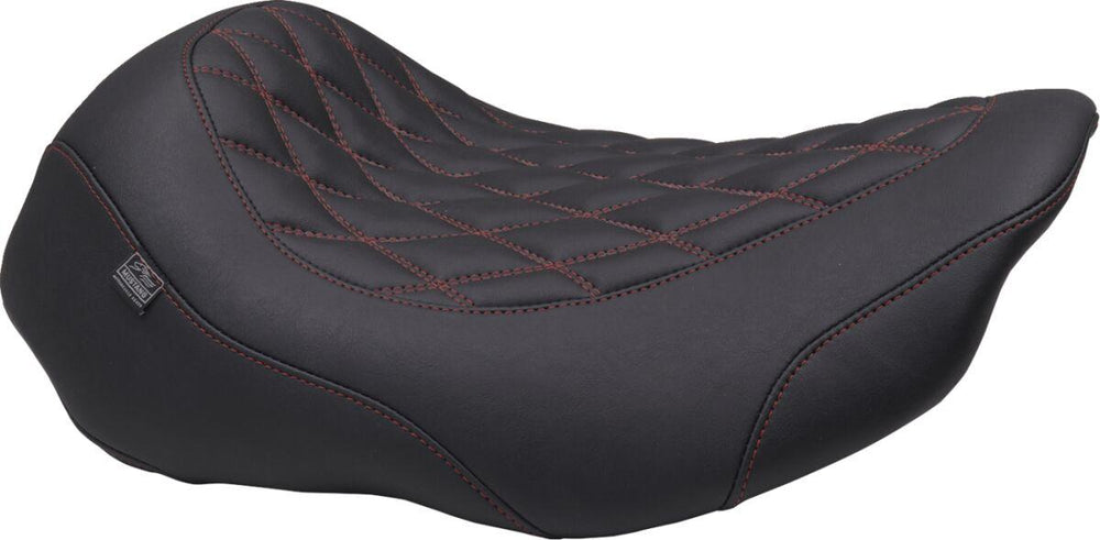 Mustang Wide Tripper Solo Seat For Harley Davidson FLHX 1923 2024-2026 - Black/Red