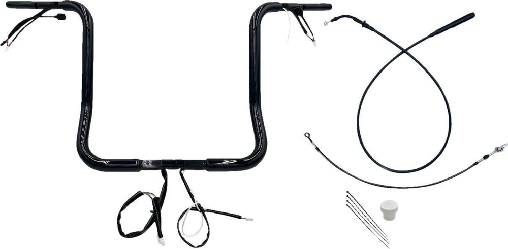 Fat Baggers Inc. 1-1 4" EZ Install Round Top Handlebar For Harley Davidson FLHX 1923 2024-2025 40.5 cm (16") - Black