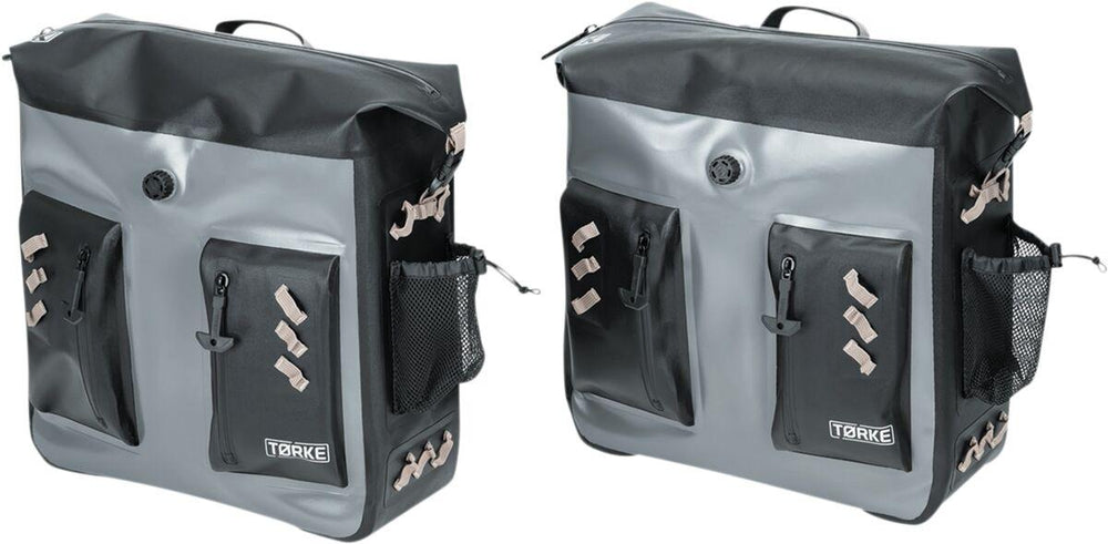Kuryakyn Torke 24L Universal Saddlebag Set - Black/Grey