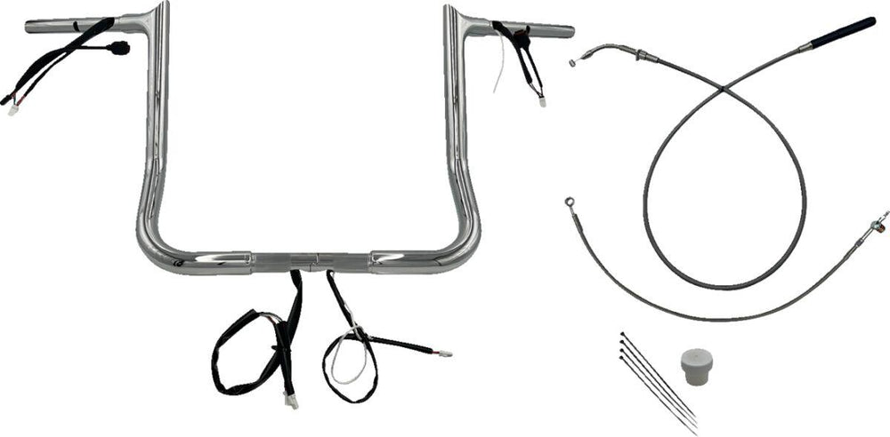 Fat Baggers Inc. 1-1 4" EZ Install Pointed Top Handlebar For Harley Davidson FLHX 1923 2024-2025 35.5 cm (14") - Chrome