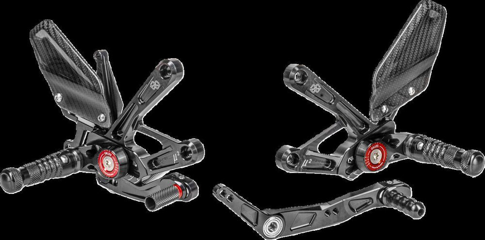 Gilles MUE2 Rearset For Yamaha YZF-R1 1000 ABS 2015-2022 - Black/Red