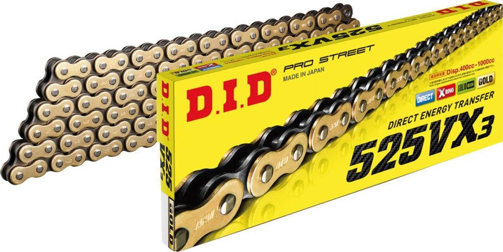 DID 525 VX3 Chain 110 Links - Gold