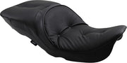 Drag Specialties Backrest Compatible 2 Up Leather Touring Pillow Seat For Harley Davidson FLHR 1340 1997-1998 - Black