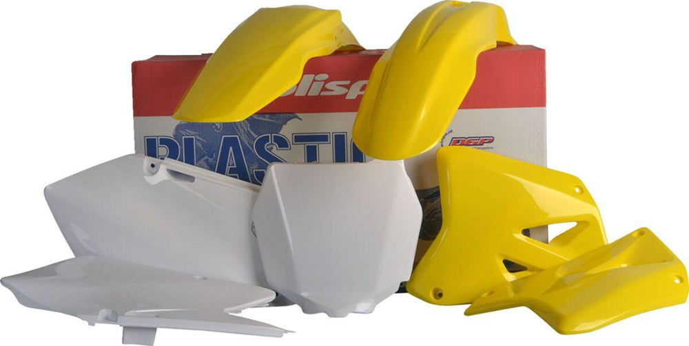 Polisport Plastics Kit For Suzuki RM 125 2001-2008 - OEM/White/Yellow