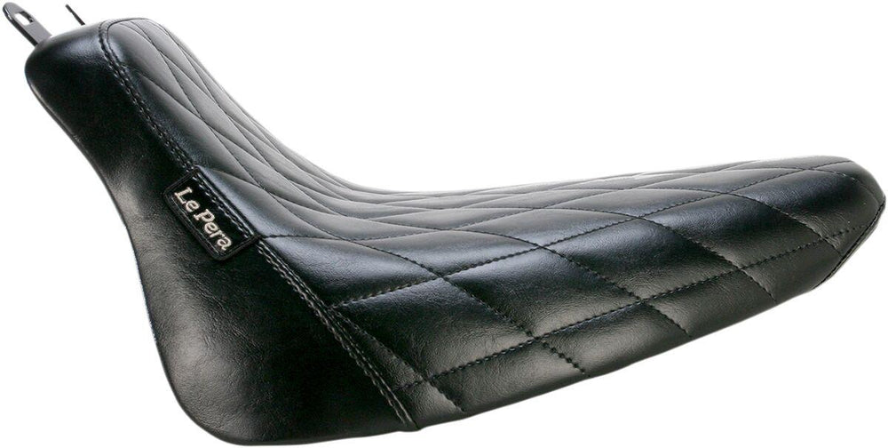 LE Pera Bare Bones Solo Seat For Harley Davidson FLSTC1584 2008-2011 Diamond Stitch - Black