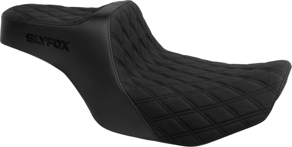 Slyfox High Noon Seat For Harley Davidson FLHX 1923 ABS 2024-2025 Black Logo/Double Diamond - Black