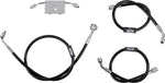 LA Choppers Braided Brake Hose Kit For Harley Davidson FLS 1690 ABS 2012-2013 Front 12" - 14" - Black