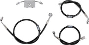LA Choppers Braided Brake Hose Kit For Harley Davidson FLS 1690 ABS 2012-2013 Front 12" - 14" - Black