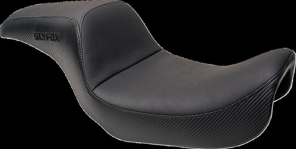 Slyfox The Drifter Seat For Harley Davidson FXD 1340 1996-1998 Black Logo/Carbon Fiber/Smooth - Black