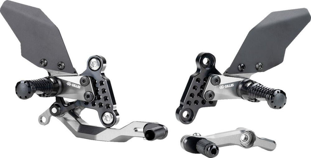 Gilles Adjustable Rearset For Yamaha MT-09 ABS 2021-2023 - Black/Chrome