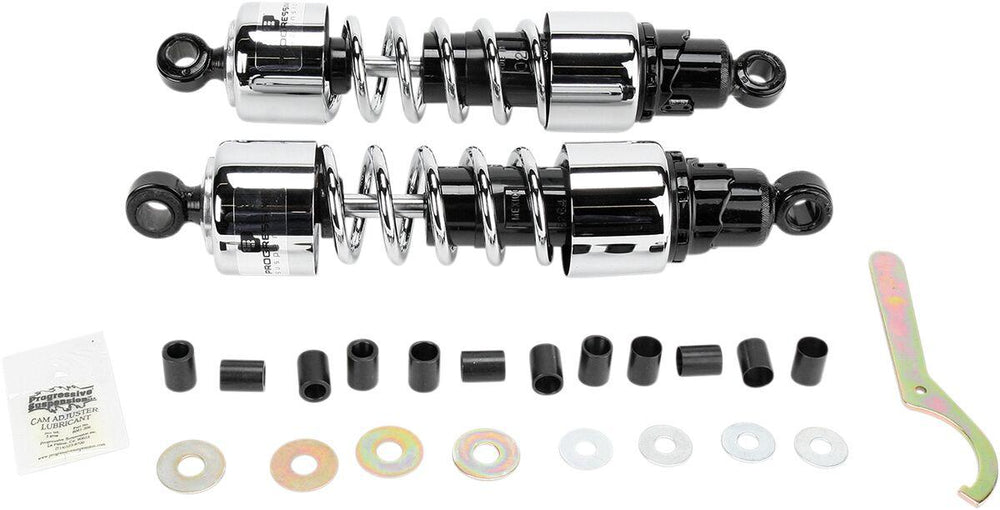 Progressive Suspension 412 Series Cruiser Shocks For Honda CB1000C 1983 330.00 mm (13.00") - Black/Chrome