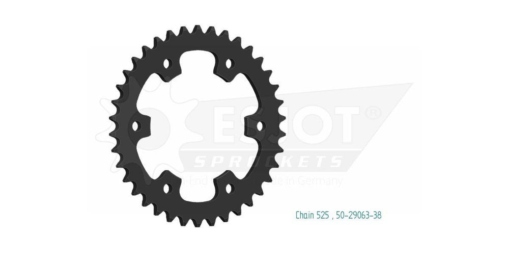 Esjot Standard 525 Sprocket For Royal Enfield Continental GT 650 EFI ABS 2019-2022 Rear Black 38T