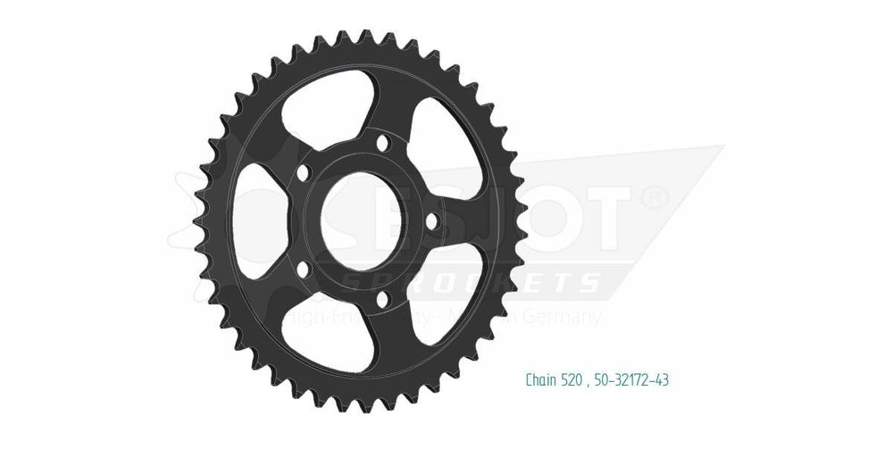 Esjot Standard 520 Sprocket For Brixton BX 250 ABS 2020-2022 Rear Black 43T