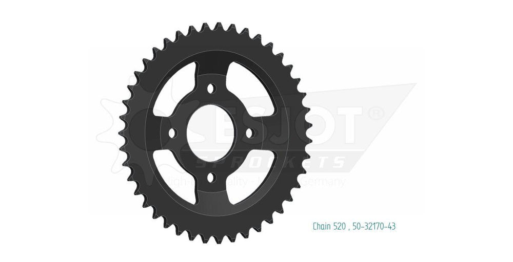 Esjot Standard 520 Sprocket For Brixton BX 250 ABS 2021-2022 Rear Black 43T