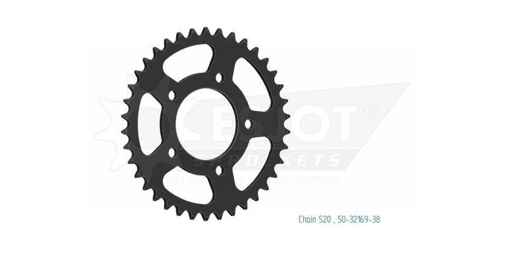 Esjot Standard 520 Sprocket For Mash Cafe Racer 400 ABS 2017-2020 Rear Black 38T